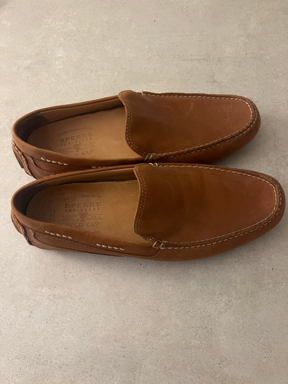 New Men's Sperry Gold Cup Driving Moccasin - Medium Tan Size 9